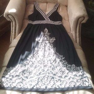 INC INTERNATIONAL CONCEPTS Black & White Short Boho Stud Tank Dress Juniors S